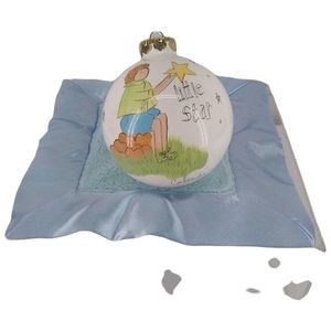 Little Star White Christmas Ornament hand‎ painted boy star white newborn first